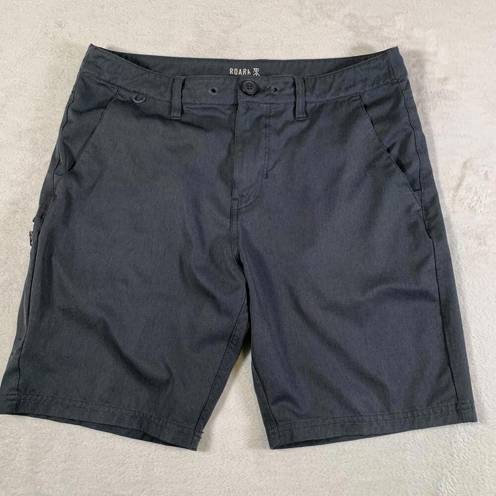 Roark Shorts Mens 32 Dark‎ Gray Chino Stretch Casual Modern Flat Front Pockets